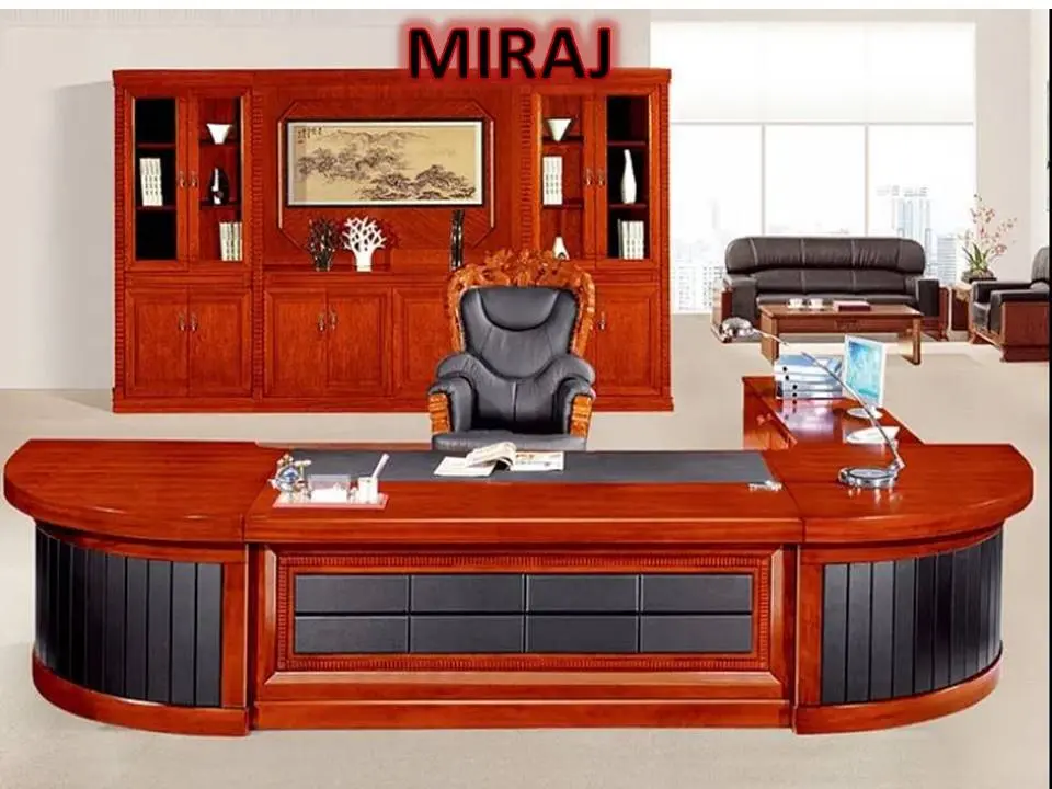 MDF POLISHED L- SHAPE EXECUTIVE TABLE (7X3)