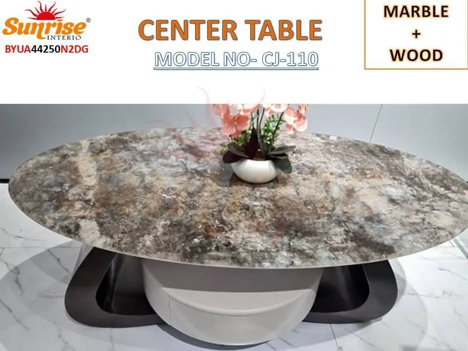 MARBLE + WOOD COMBO TYPE CENTER TABLE (CJ-110)